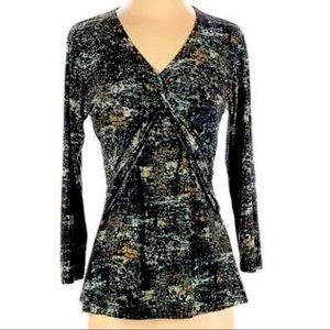 NWT Reba 3/4 sleeve jeweled top